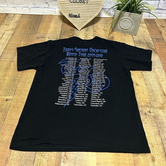 Trans-Siberian Orchestra Tour Shirt Mens Large Black 2009 Double Sided Anvil Tag - Picture 3 of 10